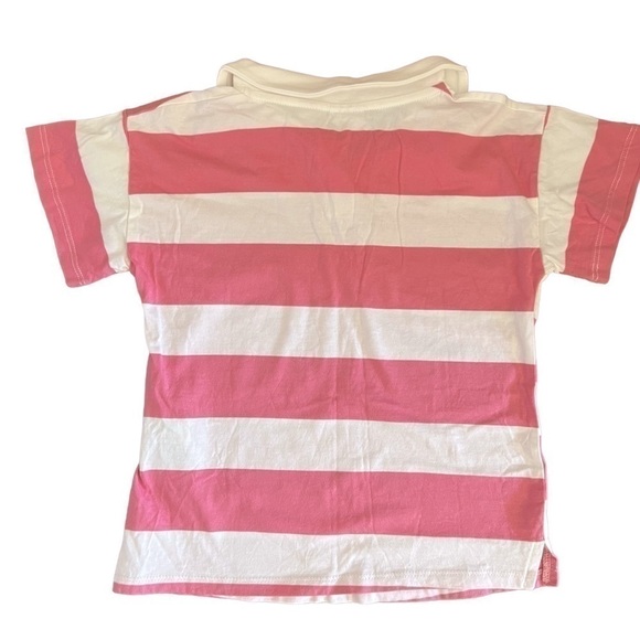 Zara Kids Pink and White Striped Collared T-Shirt - 4-5 Years - Picture 2 of 6